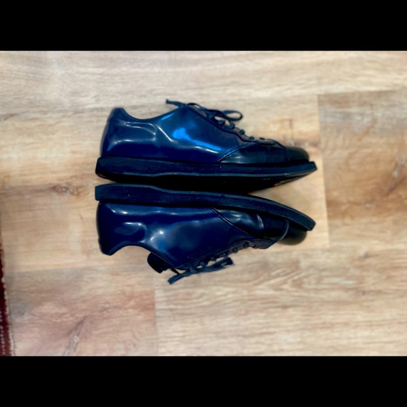 Men PRADA BLACK LUXURY LEATHER SHOES, made in Italy,  US SIZE 6.5 - Picture 5 of 7